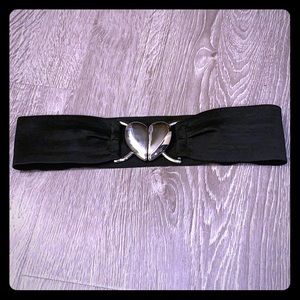 Black belt with heart buckle